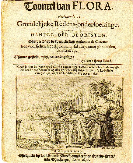 Panfleto de uma tulipamania alemã, impresso em 1637